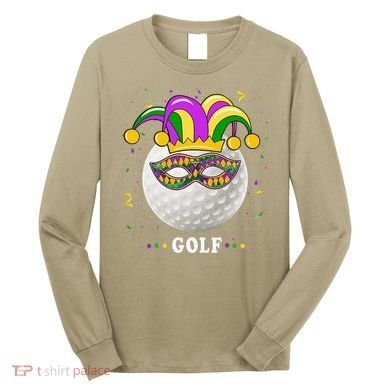 Mardi Gras Golf Costume Mardi Gras Jester Hat Golf Lover Long Sleeve Shirt