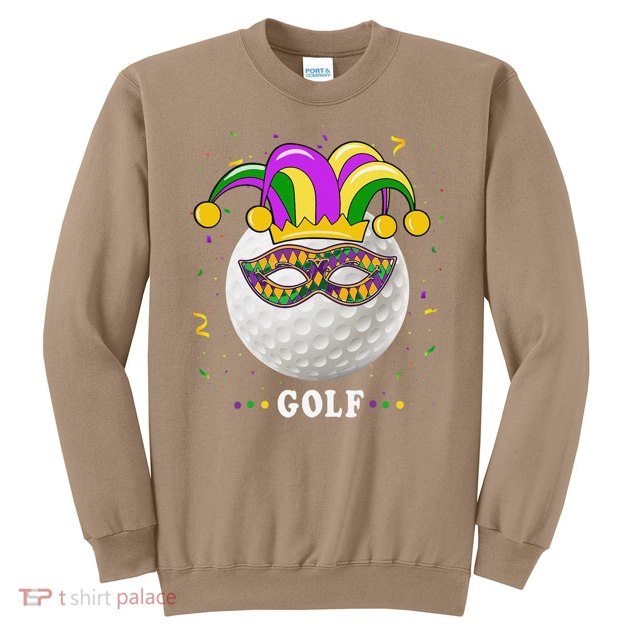 Mardi Gras Golf Costume Mardi Gras Jester Hat Golf Lover Sweatshirt