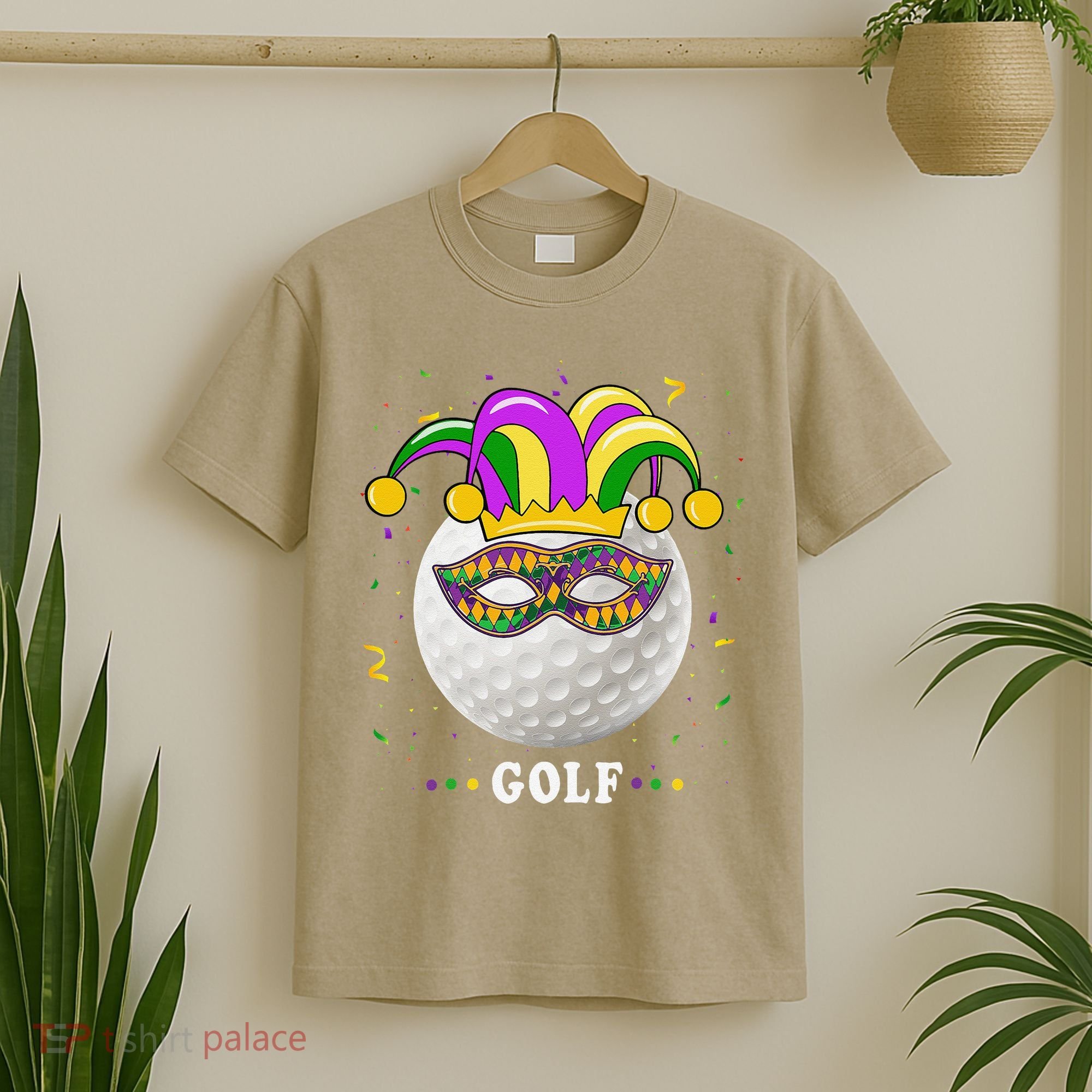 Mardi Gras Golf Costume Mardi Gras Jester Hat Golf Lover T-Shirt