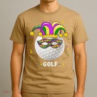 Mardi Gras Golf Costume Mardi Gras Jester Hat Golf Lover T-Shirt thumb 3