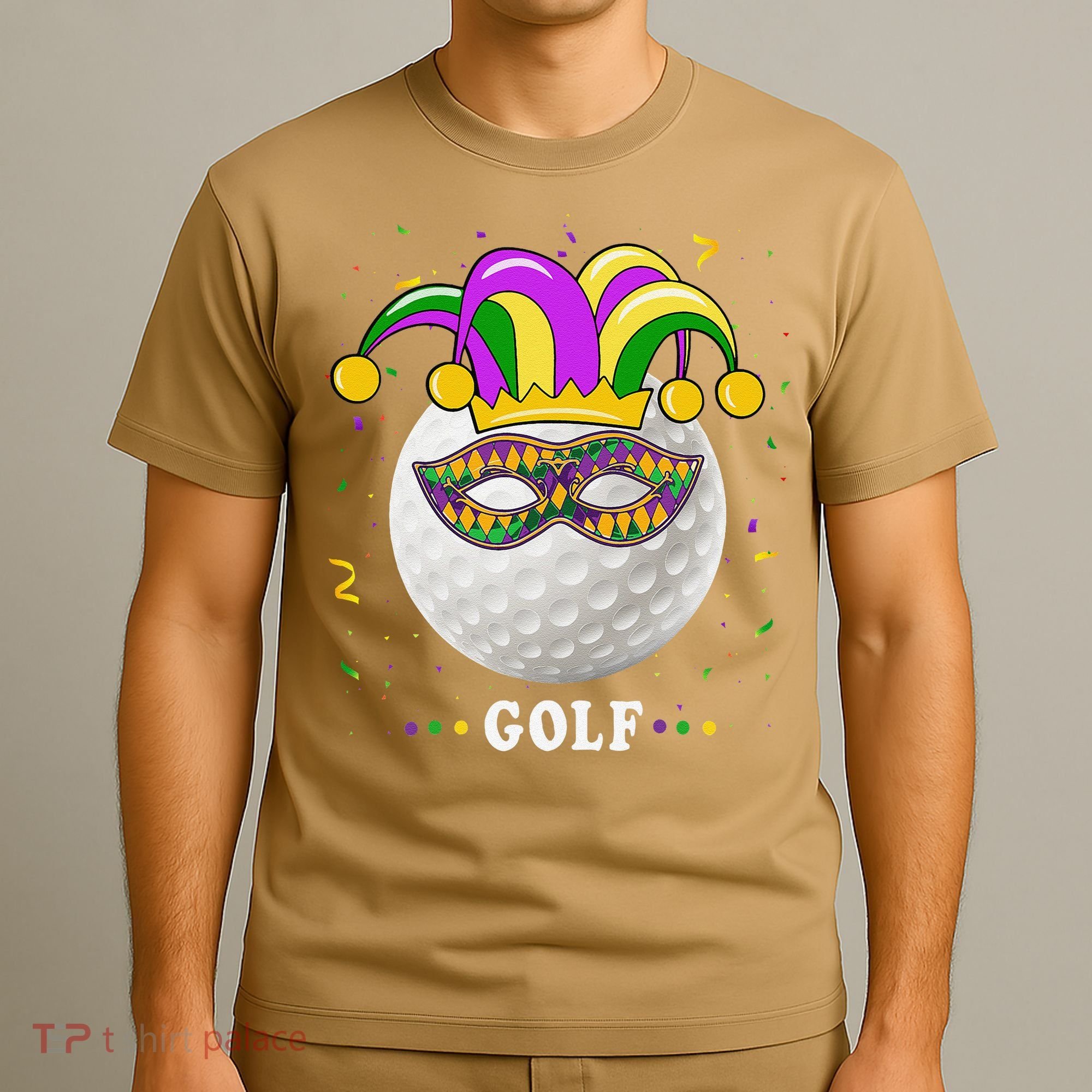 Mardi Gras Golf Costume Mardi Gras Jester Hat Golf Lover T-Shirt