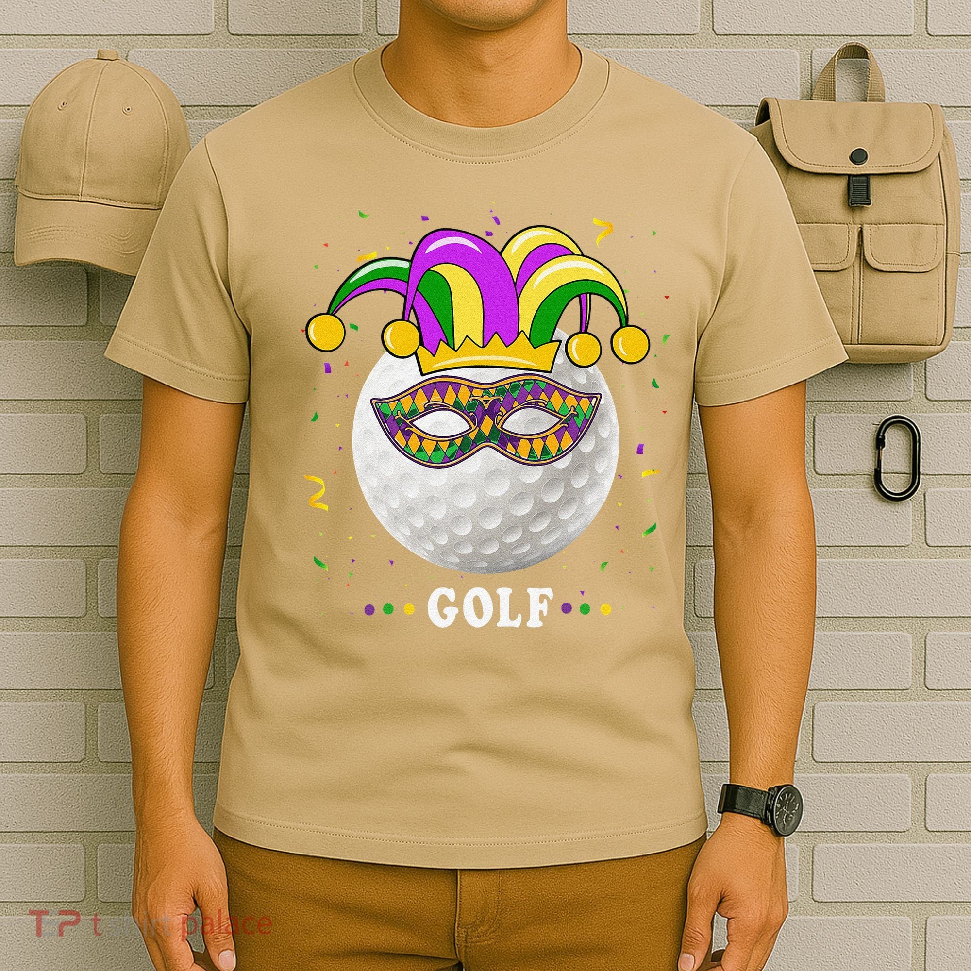 Mardi Gras Golf Costume Mardi Gras Jester Hat Golf Lover T-Shirt