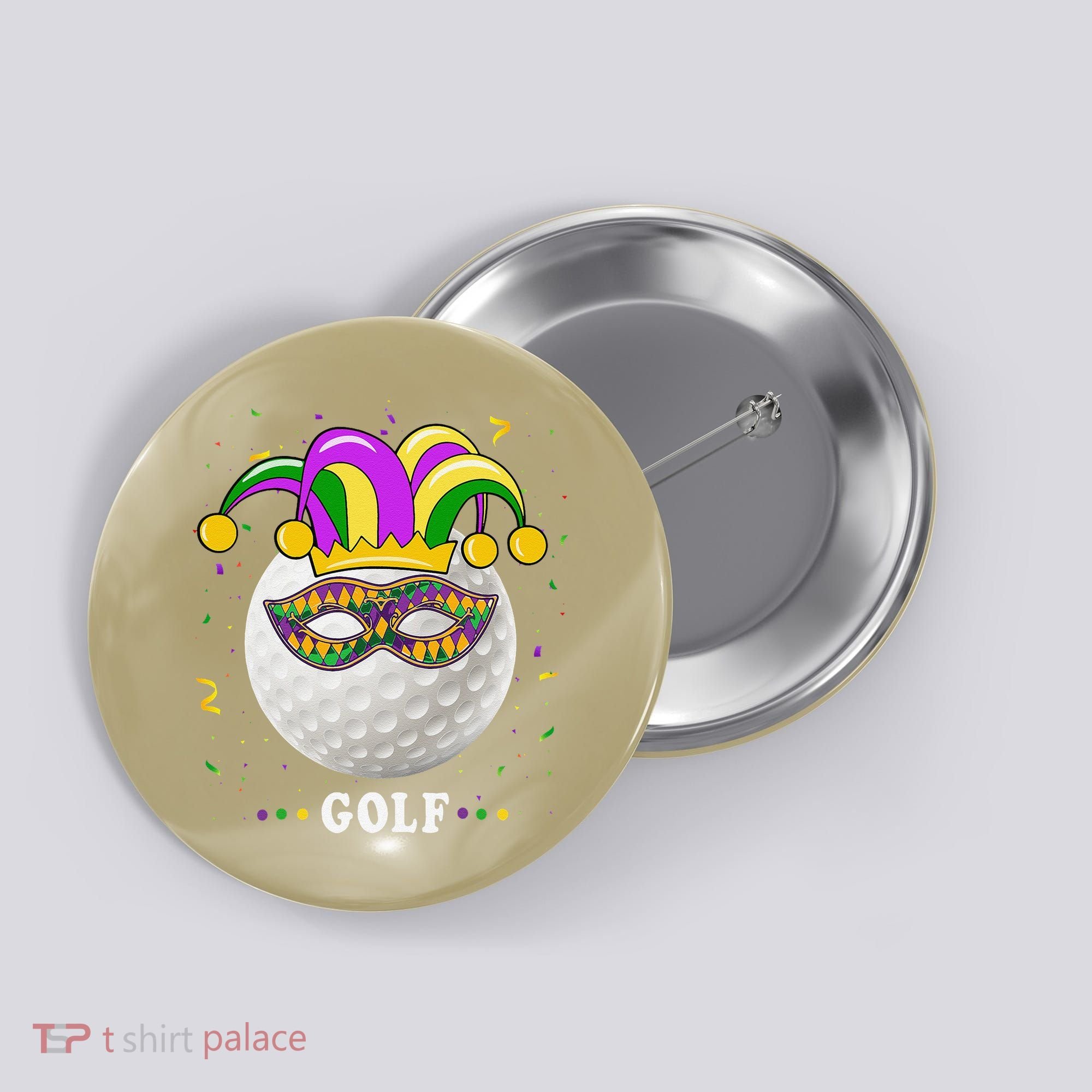 Mardi Gras Golf Costume Mardi Gras Jester Hat Golf Lover Button