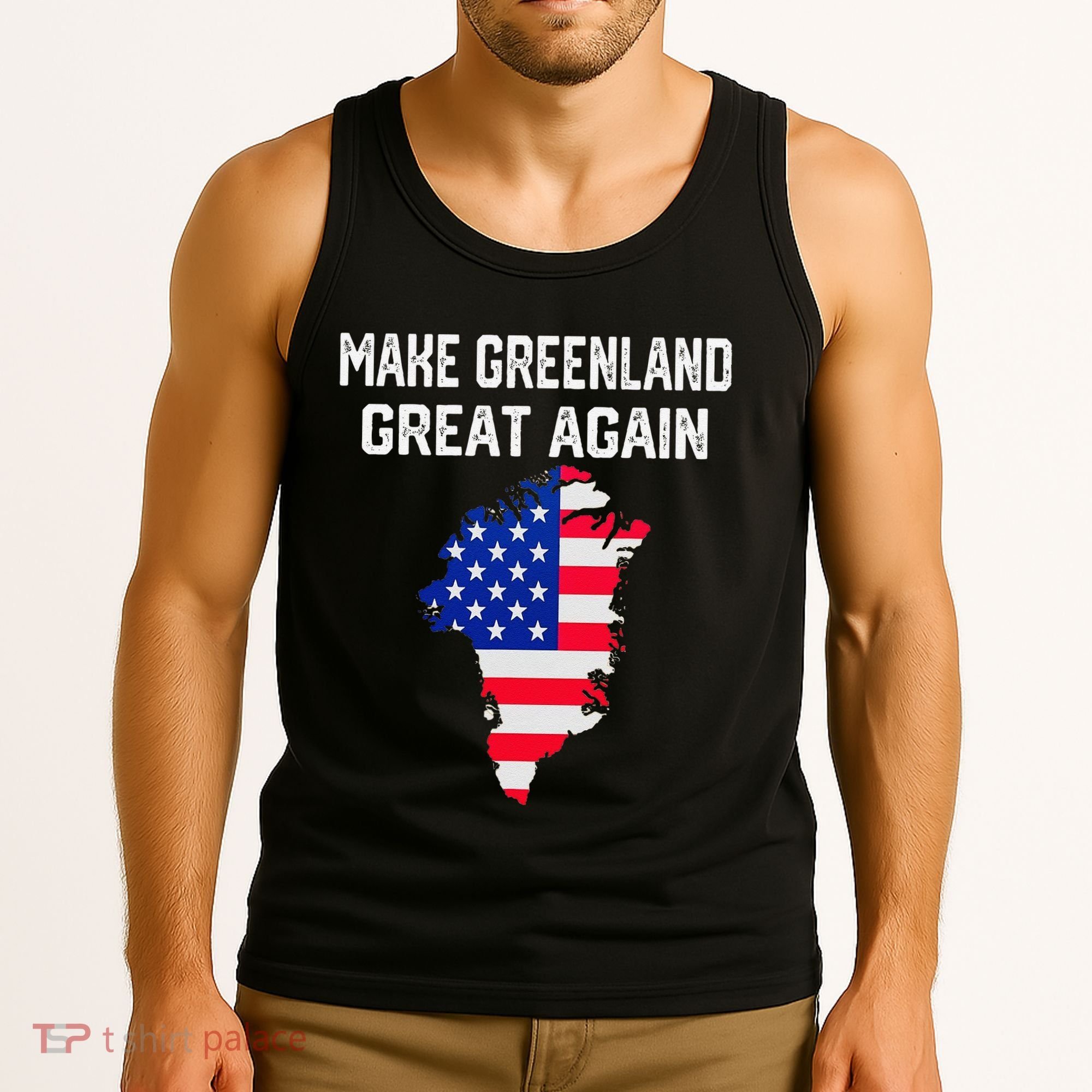 Make Greenland Great Again American Flag Usa Tank Top