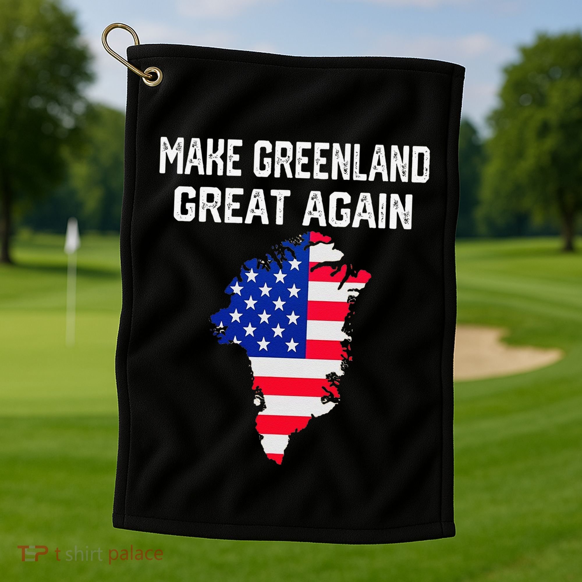 Make Greenland Great Again American Flag Usa Golf Towel
