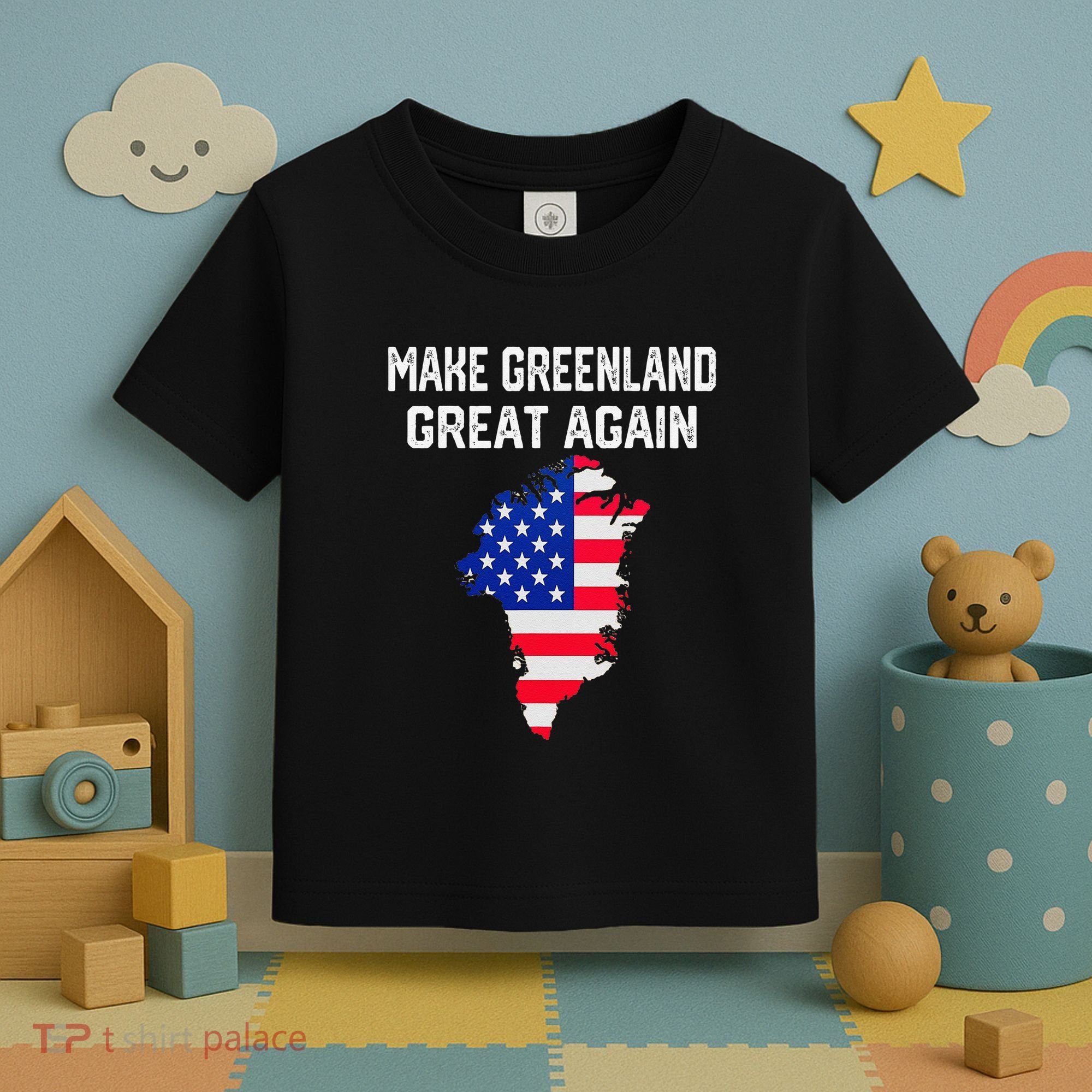 Make Greenland Great Again American Flag Usa Toddler T-Shirt