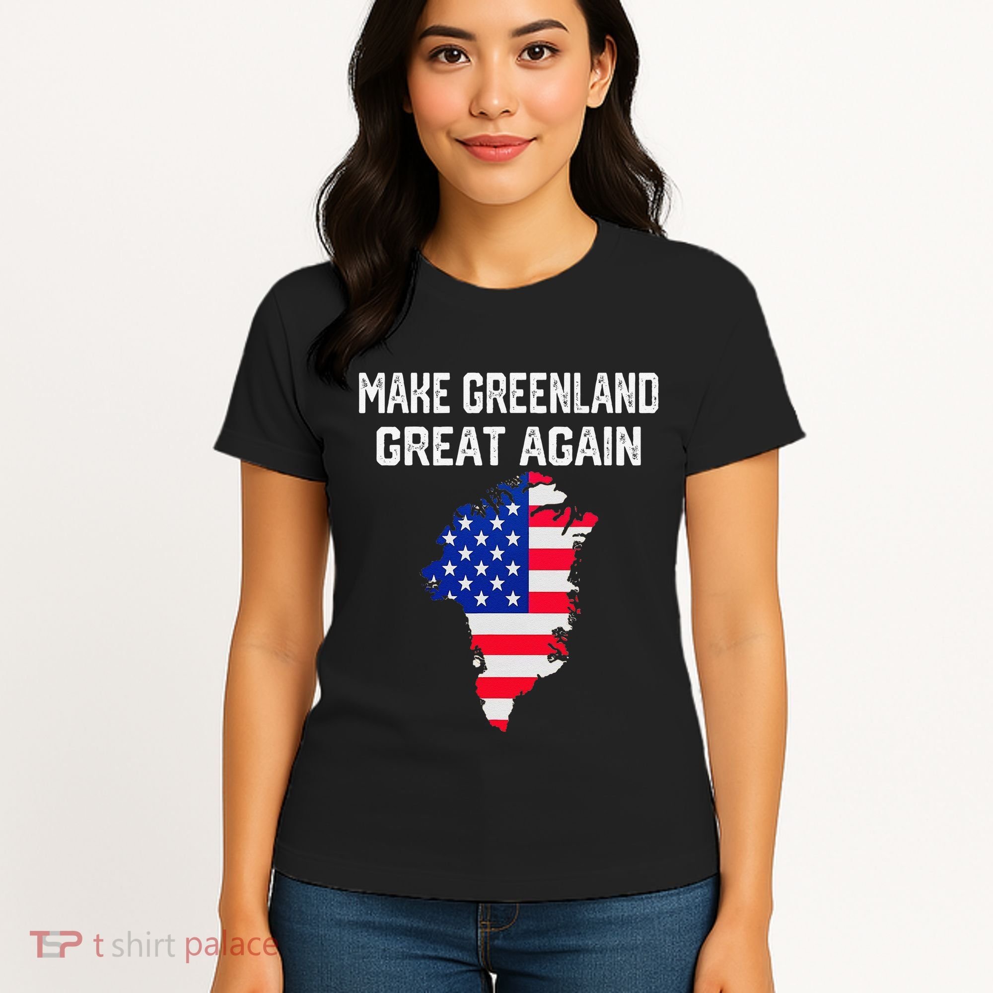 Make Greenland Great Again American Flag Usa Women's T-Shirt