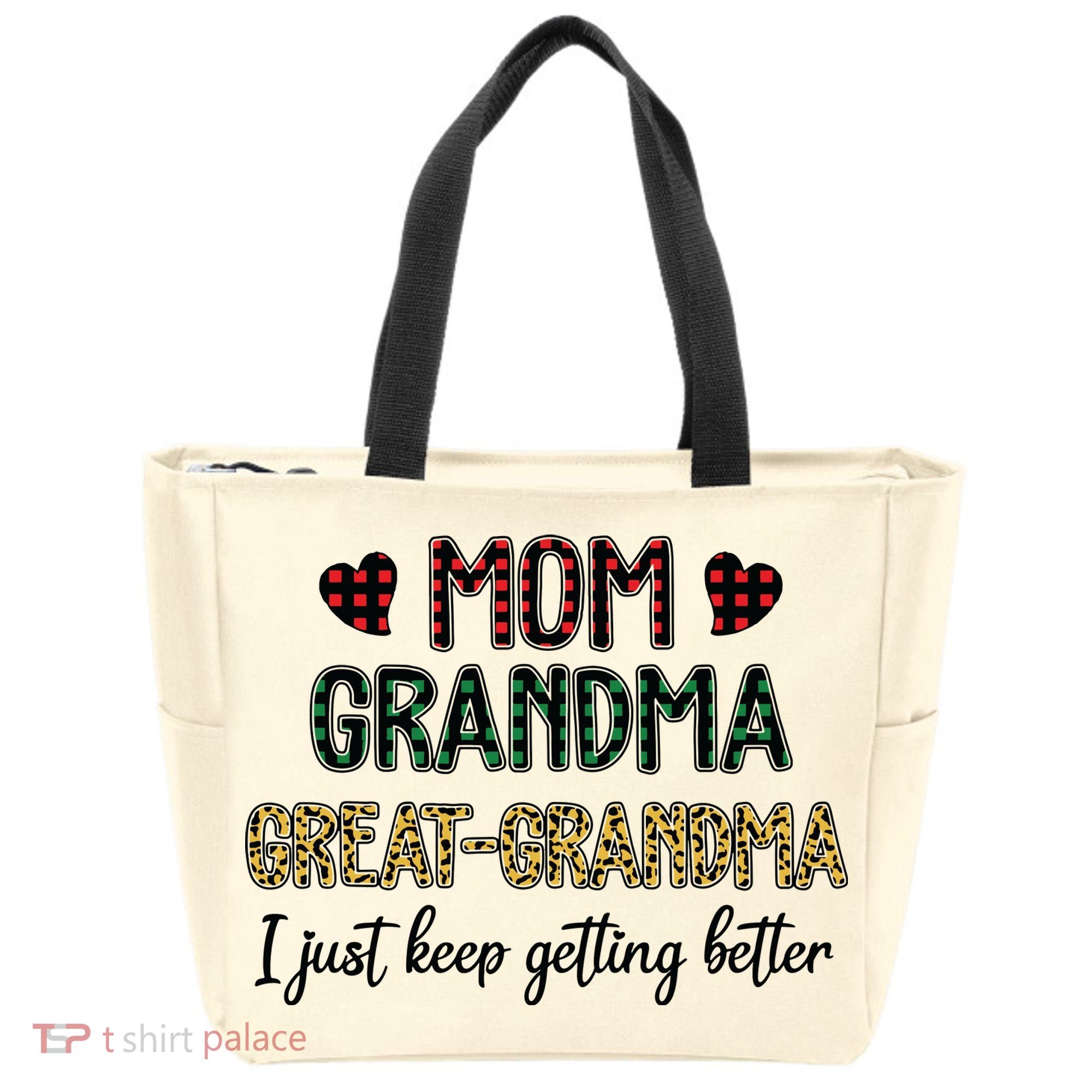 Mom Grandma Great Grandma I Just Keep Getting Better Leopard Tote Bag