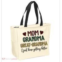 Mom Grandma Great Grandma I Just Keep Getting Better Leopard Tote Bag thumb 2