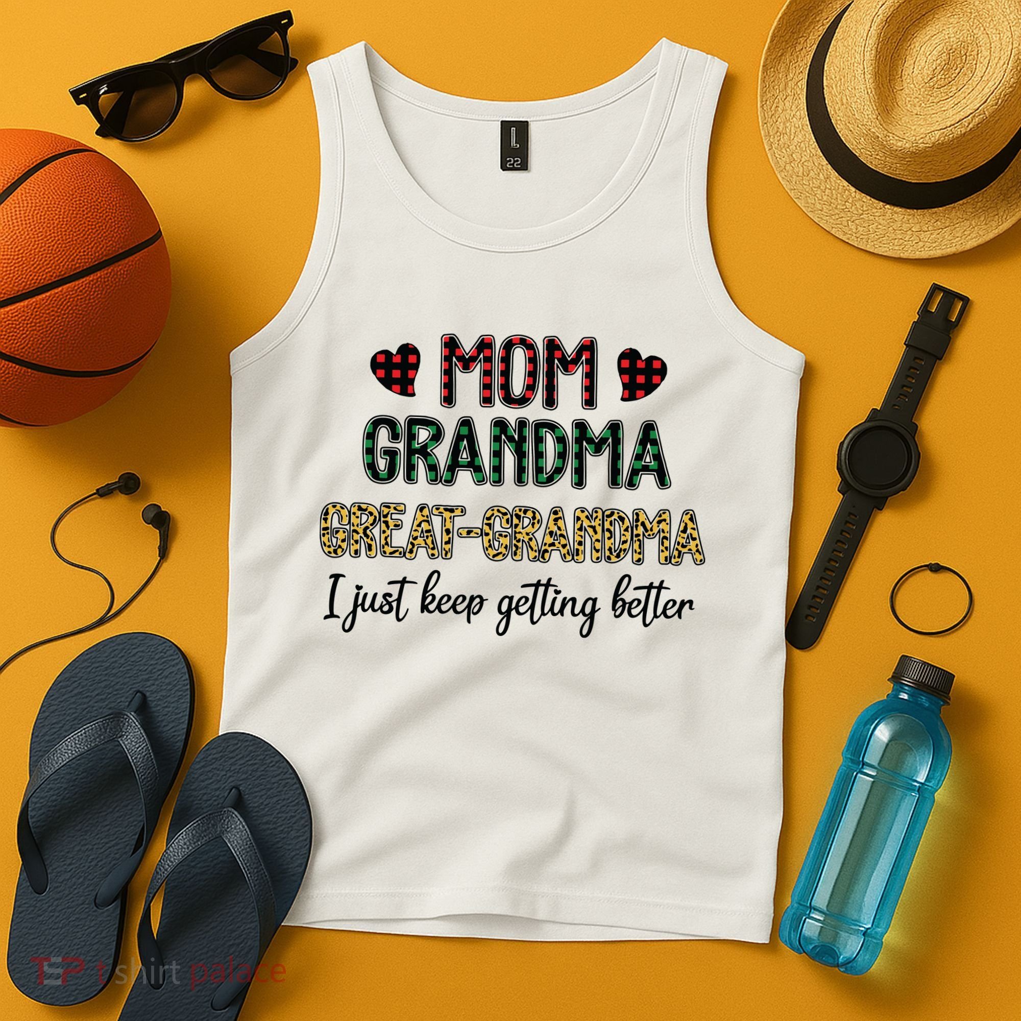 Mom Grandma Great Grandma I Just Keep Getting Better Leopard Tank Top