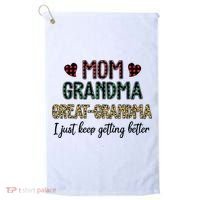 Mom Grandma Great Grandma I Just Keep Getting Better Leopard Golf Towel thumb 0