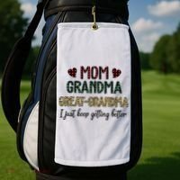 Mom Grandma Great Grandma I Just Keep Getting Better Leopard Golf Towel thumb 2