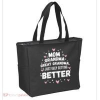 Mom Grandma Great Grandma, I Just Keep Getting Better Tote Bag thumb 2