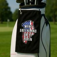 Make Greenland Great Again 51st State Usa Flag Retro Meaningful Gift Golf Towel thumb 2