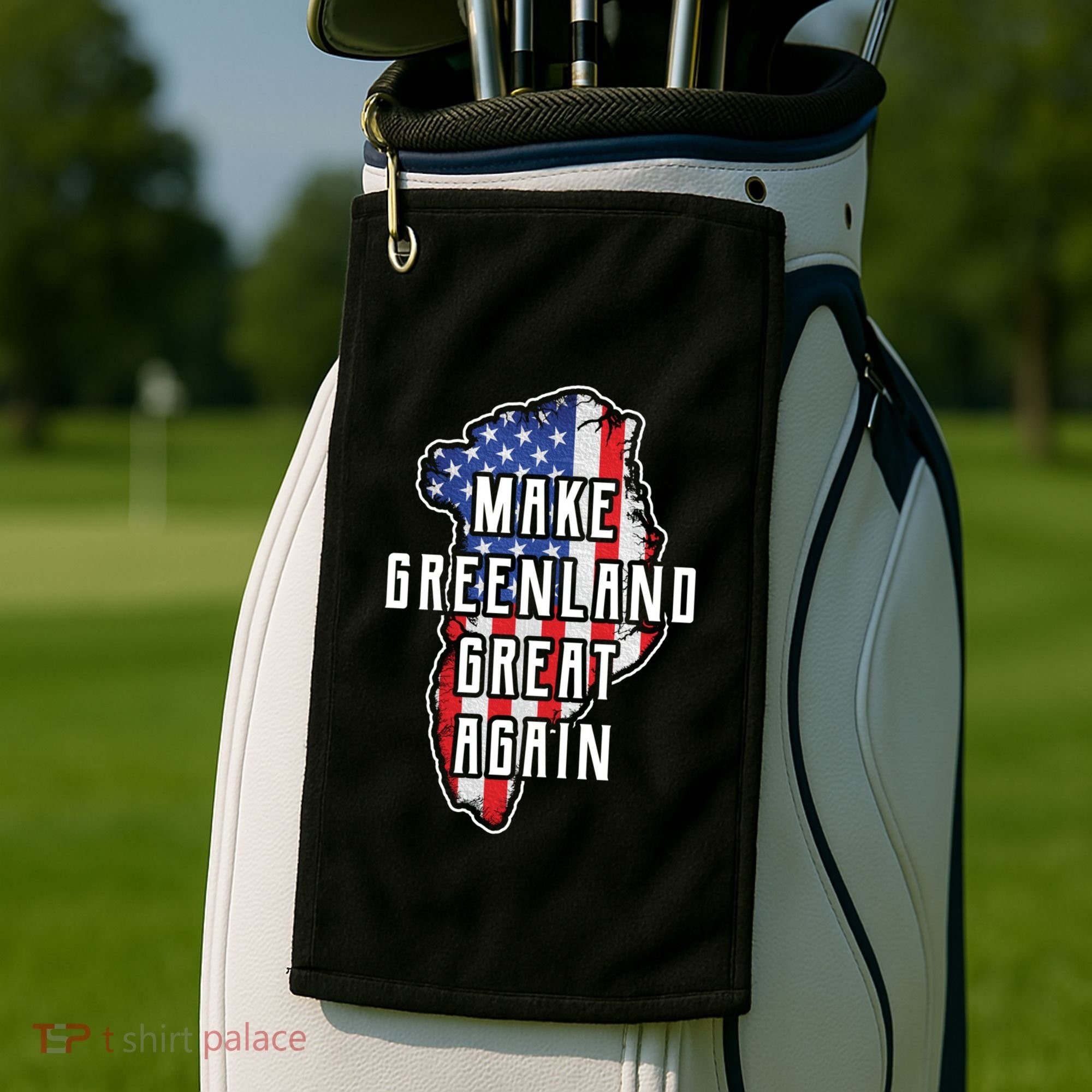 Make Greenland Great Again 51st State Usa Flag Retro Meaningful Gift Golf Towel