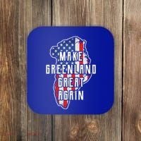 Make Greenland Great Again 51st State Usa Flag Retro Meaningful Gift Coaster thumb 0