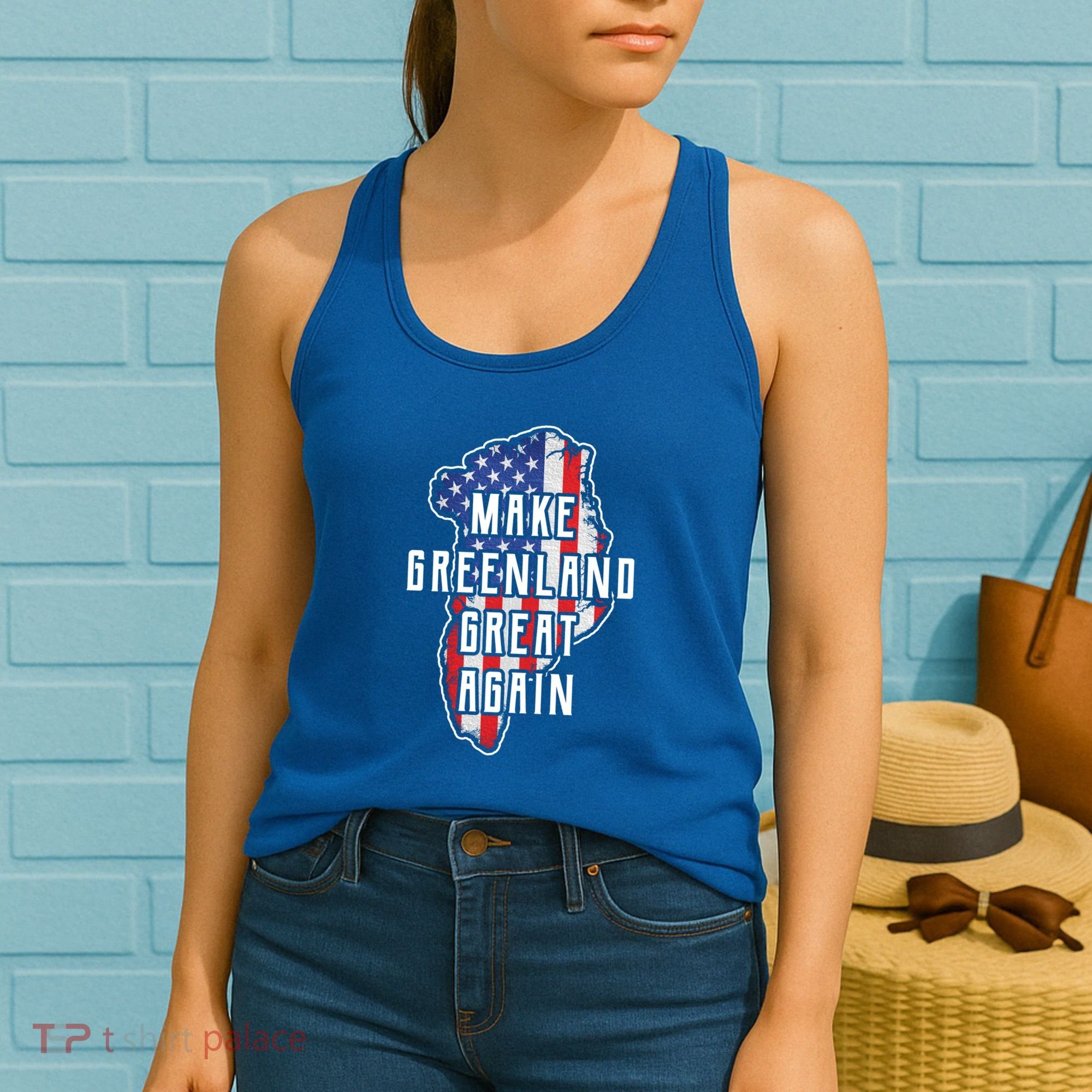 Make Greenland Great Again 51st State Usa Flag Retro Meaningful Gift Women's Tank Top