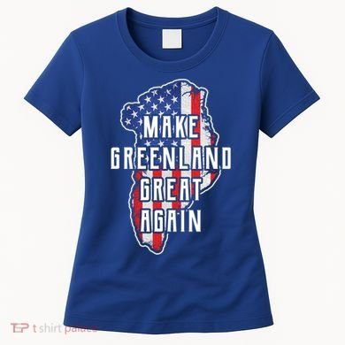 Make Greenland Great Again 51st State Usa Flag Retro Meaningful Gift Women's T-Shirt