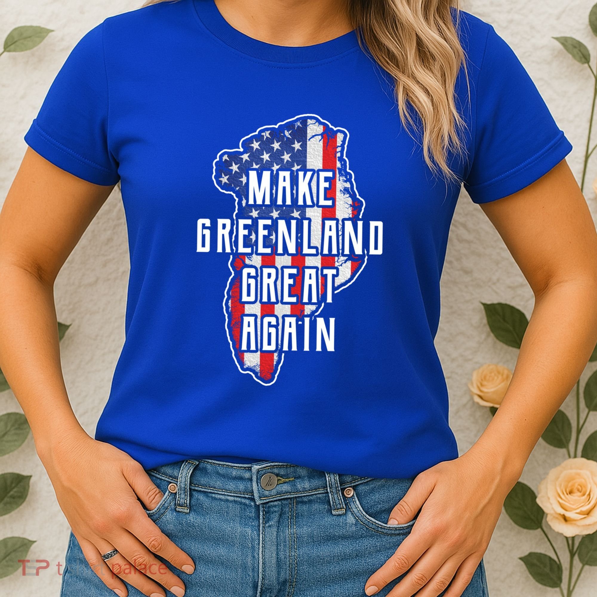 Make Greenland Great Again 51st State Usa Flag Retro Meaningful Gift Women's T-Shirt