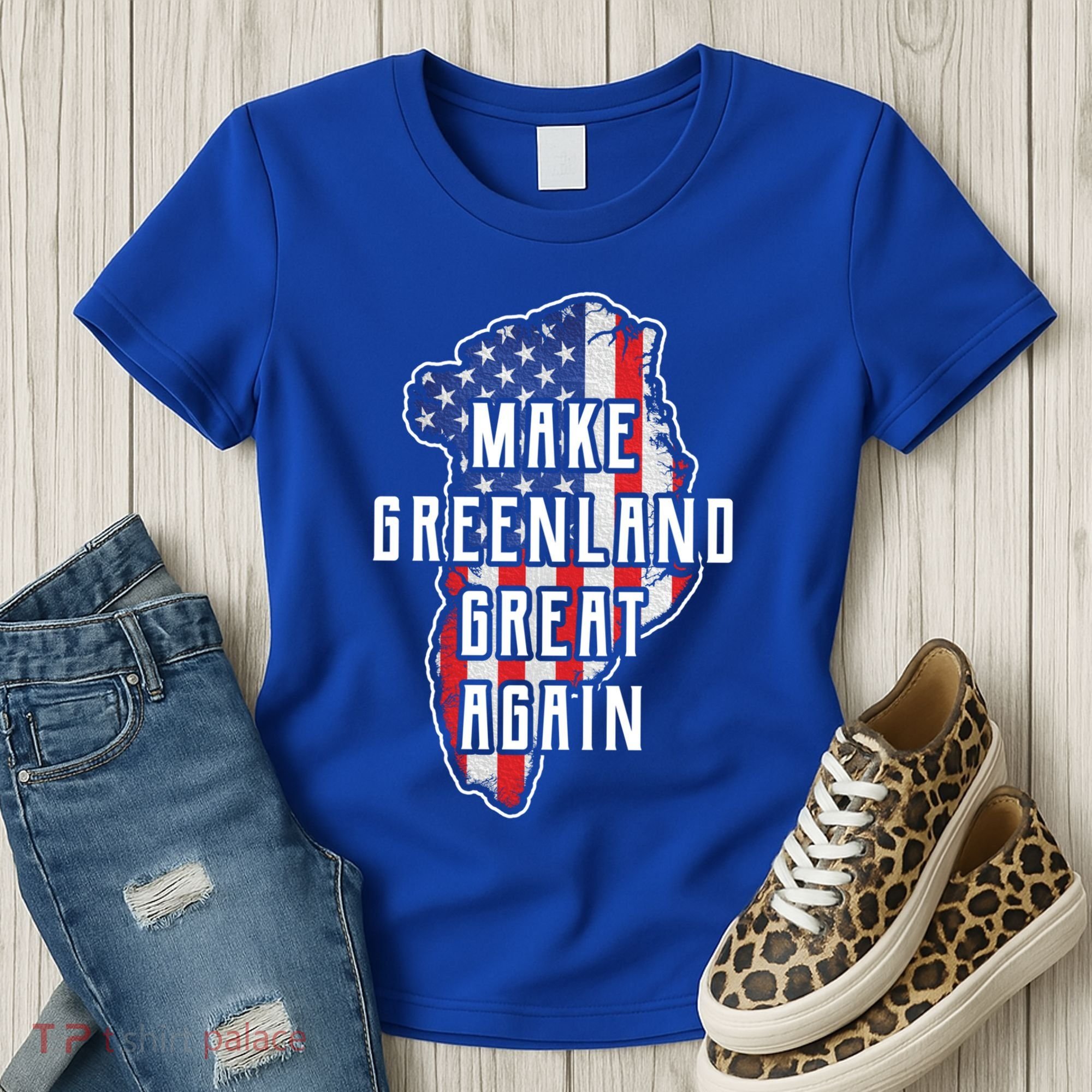 Make Greenland Great Again 51st State Usa Flag Retro Meaningful Gift Women's T-Shirt