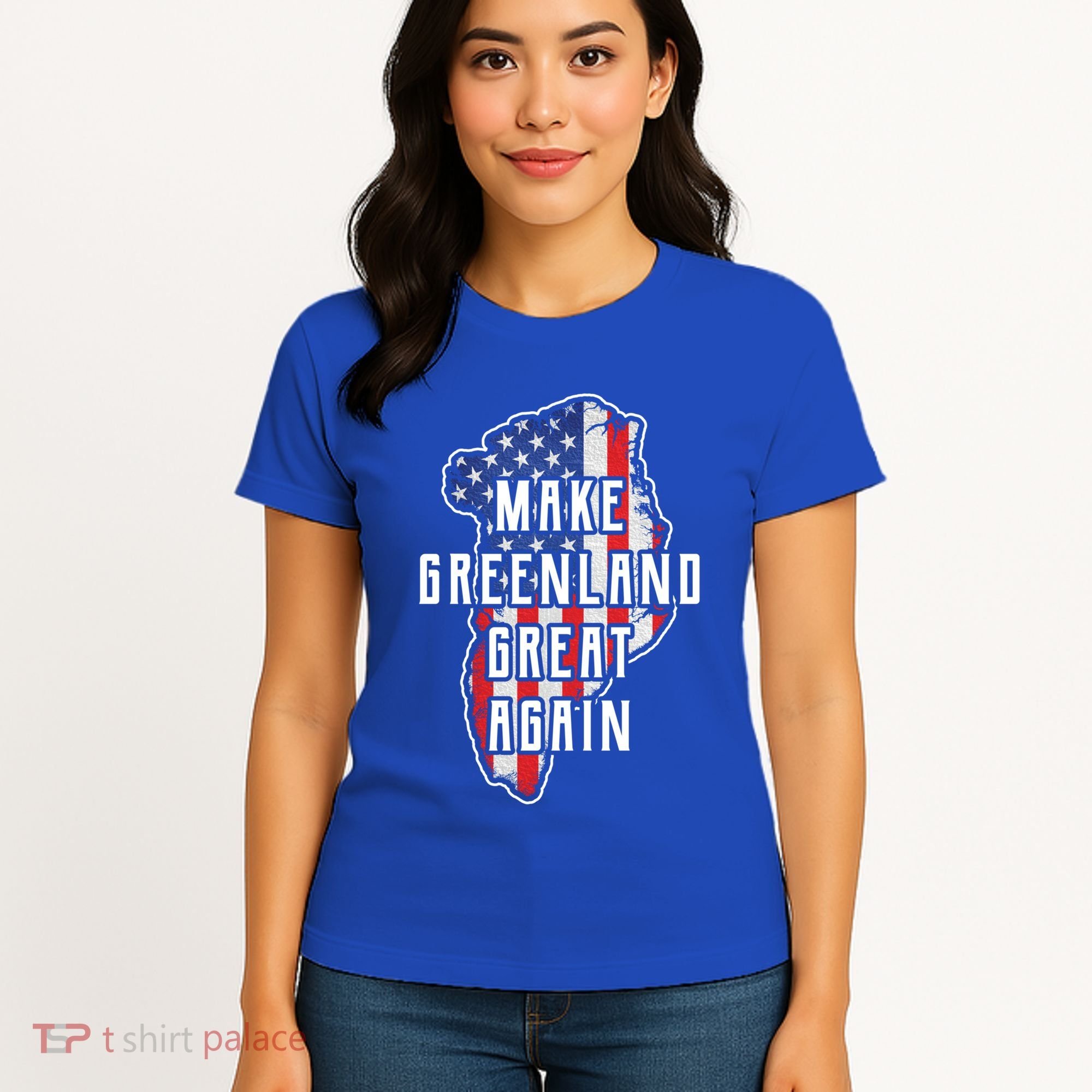 Make Greenland Great Again 51st State Usa Flag Retro Meaningful Gift Women's T-Shirt