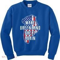 Make Greenland Great Again 51st State Usa Flag Retro Meaningful Gift Kids Sweatshirt thumb 0