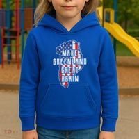 Make Greenland Great Again 51st State Usa Flag Retro Meaningful Gift Kids Hoodie thumb 3