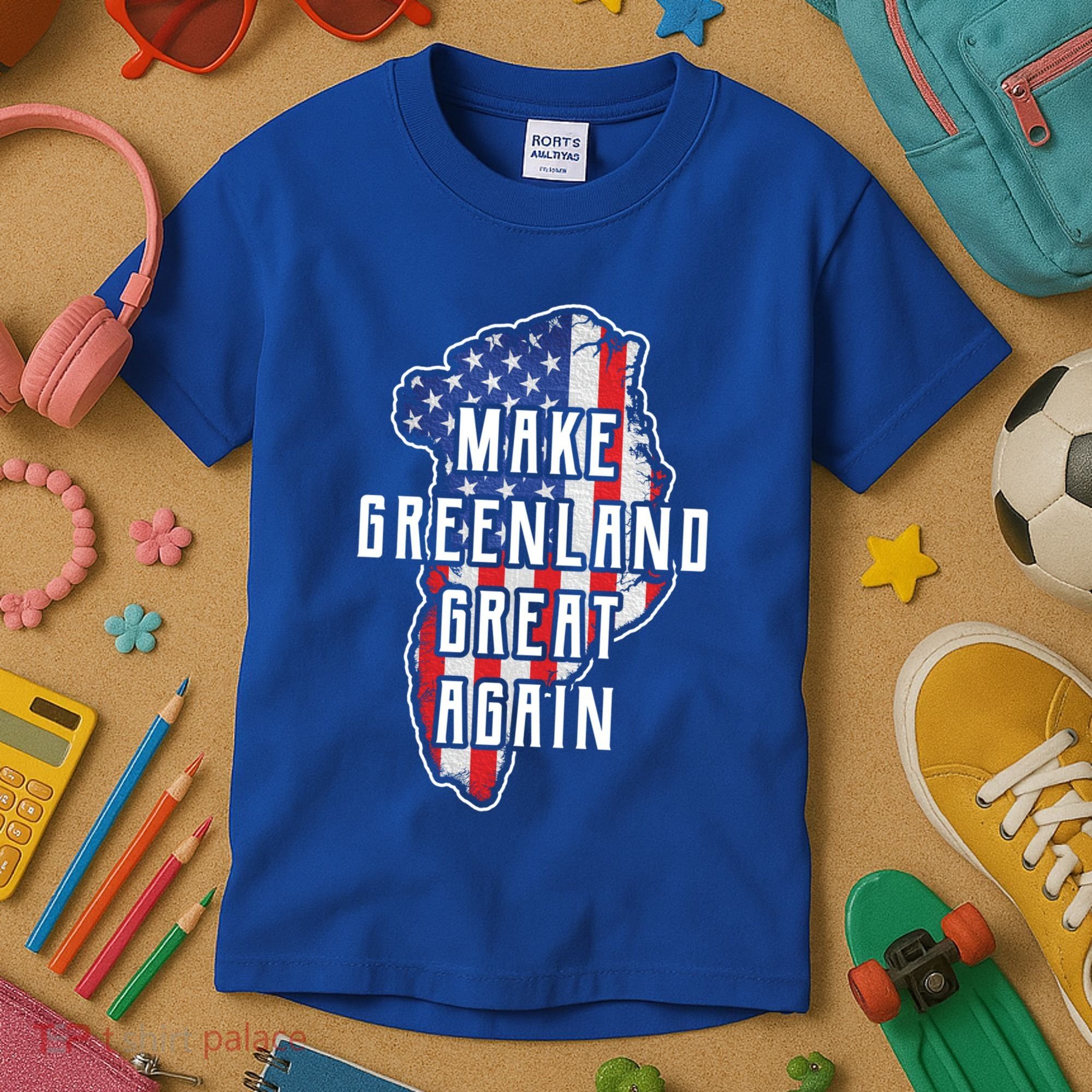 Make Greenland Great Again 51st State Usa Flag Retro Meaningful Gift Kids T-Shirt