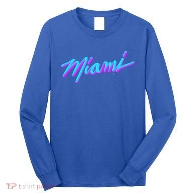 Miami Great Gift Vaperwave Synthwave 80s Style Retro Design Cool Gift Long Sleeve Shirt