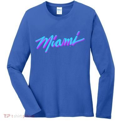 Miami Great Gift Vaperwave Synthwave 80s Style Retro Design Cool Gift Women's Long Sleeve Shirt