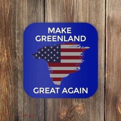 Make Greenland Great Again American Flag Gift Coaster