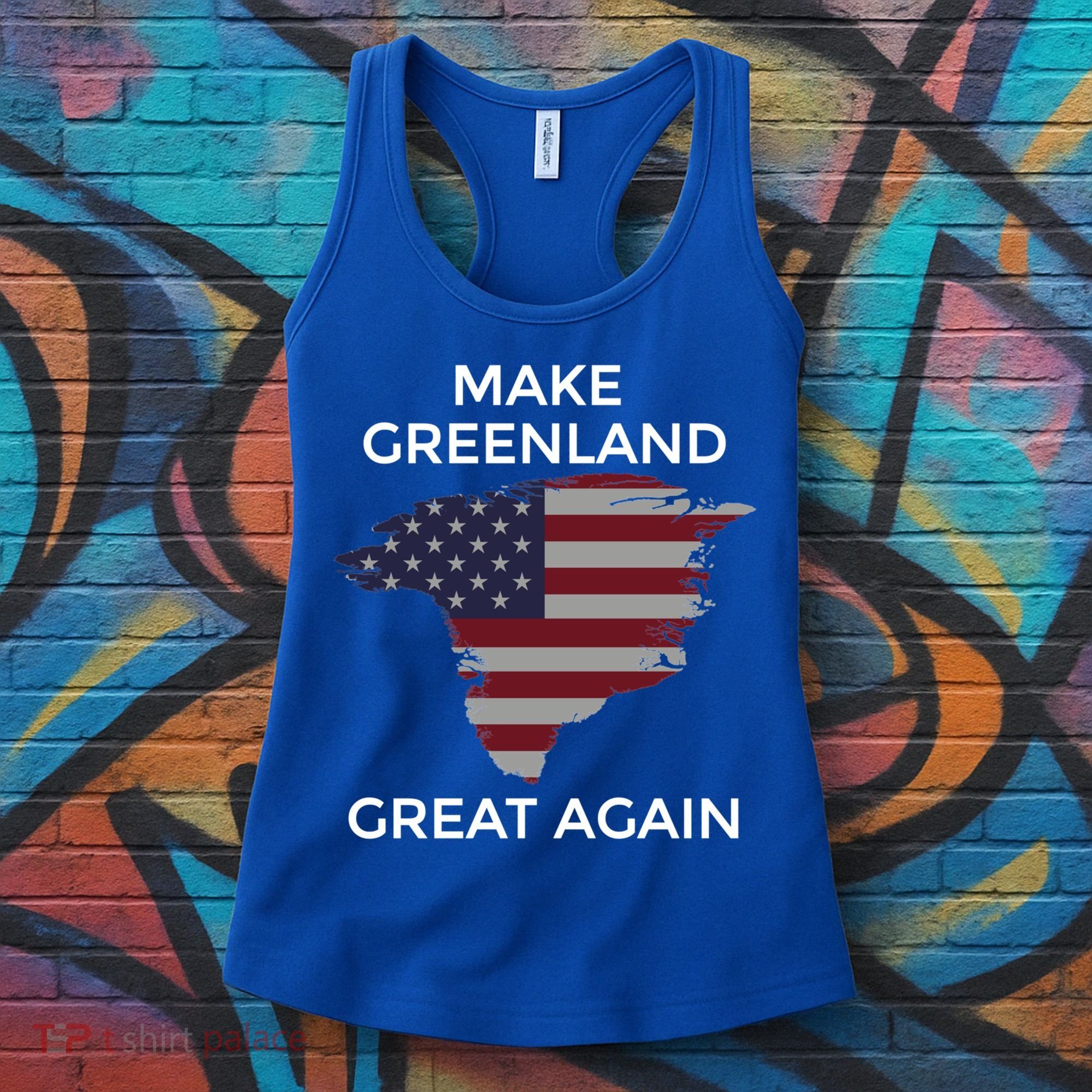 Make Greenland Great Again American Flag Gift Women's Tank Top