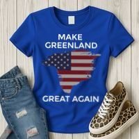 Make Greenland Great Again American Flag Gift Women's T-Shirt thumb 3