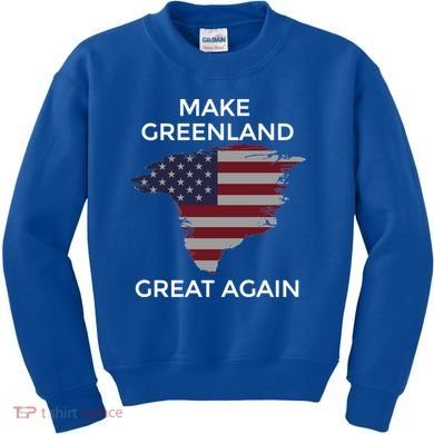 Make Greenland Great Again American Flag Gift Kids Sweatshirt