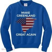 Make Greenland Great Again American Flag Gift Kids Sweatshirt thumb 0