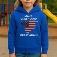 Make Greenland Great Again American Flag Gift Kids Hoodie thumb 3