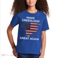 Make Greenland Great Again American Flag Gift Kids T-Shirt thumb 2