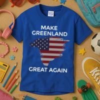 Make Greenland Great Again American Flag Gift Kids T-Shirt thumb 3