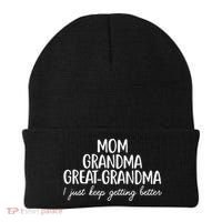 Mom Grandma Great Grandma I Keep Getting Better Mom Gifts Beanie thumb 0