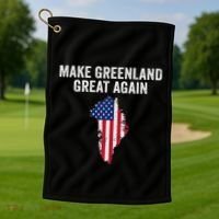 Make Greenland Great Again Trump Golf Towel thumb 1