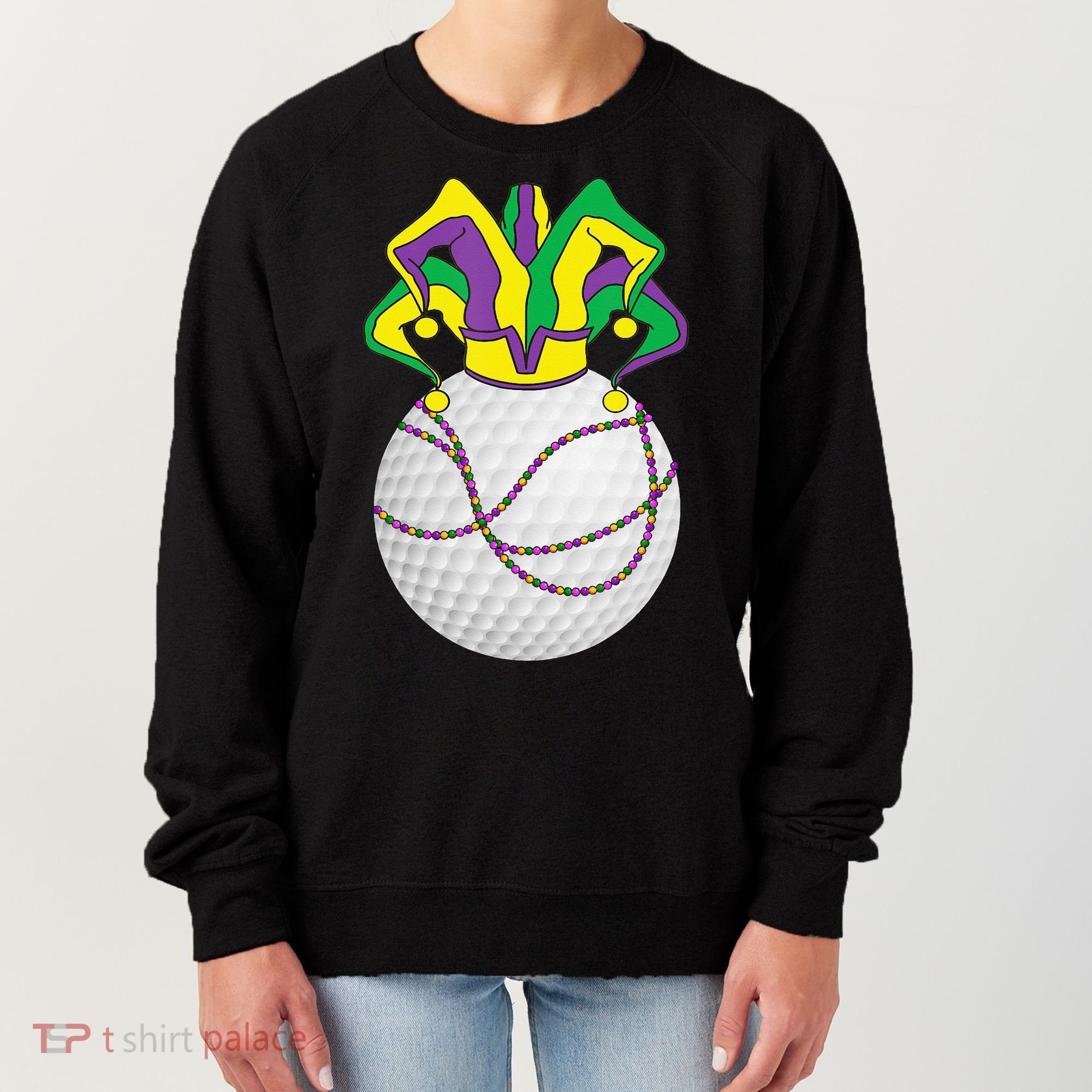 Mardi Gras Golf Jester Hat Funny Festival Party Women's Sweatshirt