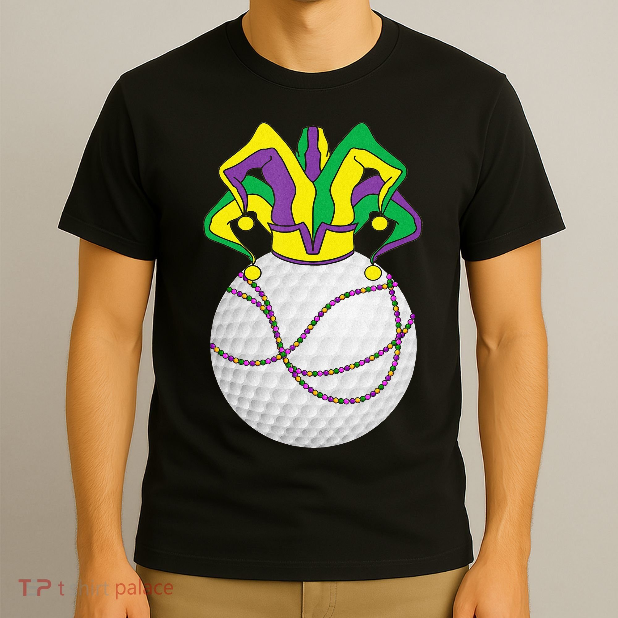 Mardi Gras Golf Jester Hat Funny Festival Party T-Shirt
