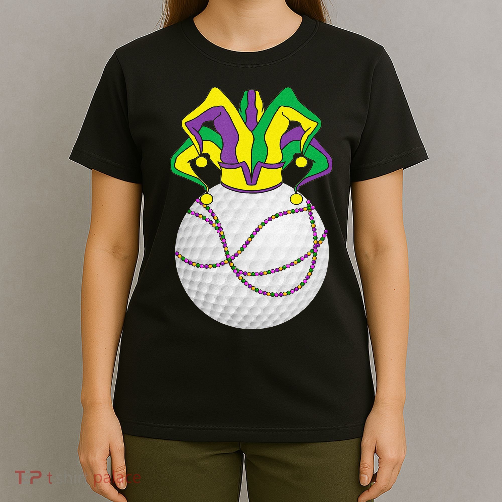 Mardi Gras Golf Jester Hat Funny Festival Party T-Shirt