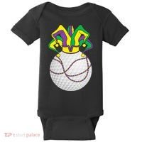 Mardi Gras Golf Jester Hat Funny Festival Party Baby Bodysuit thumb 0