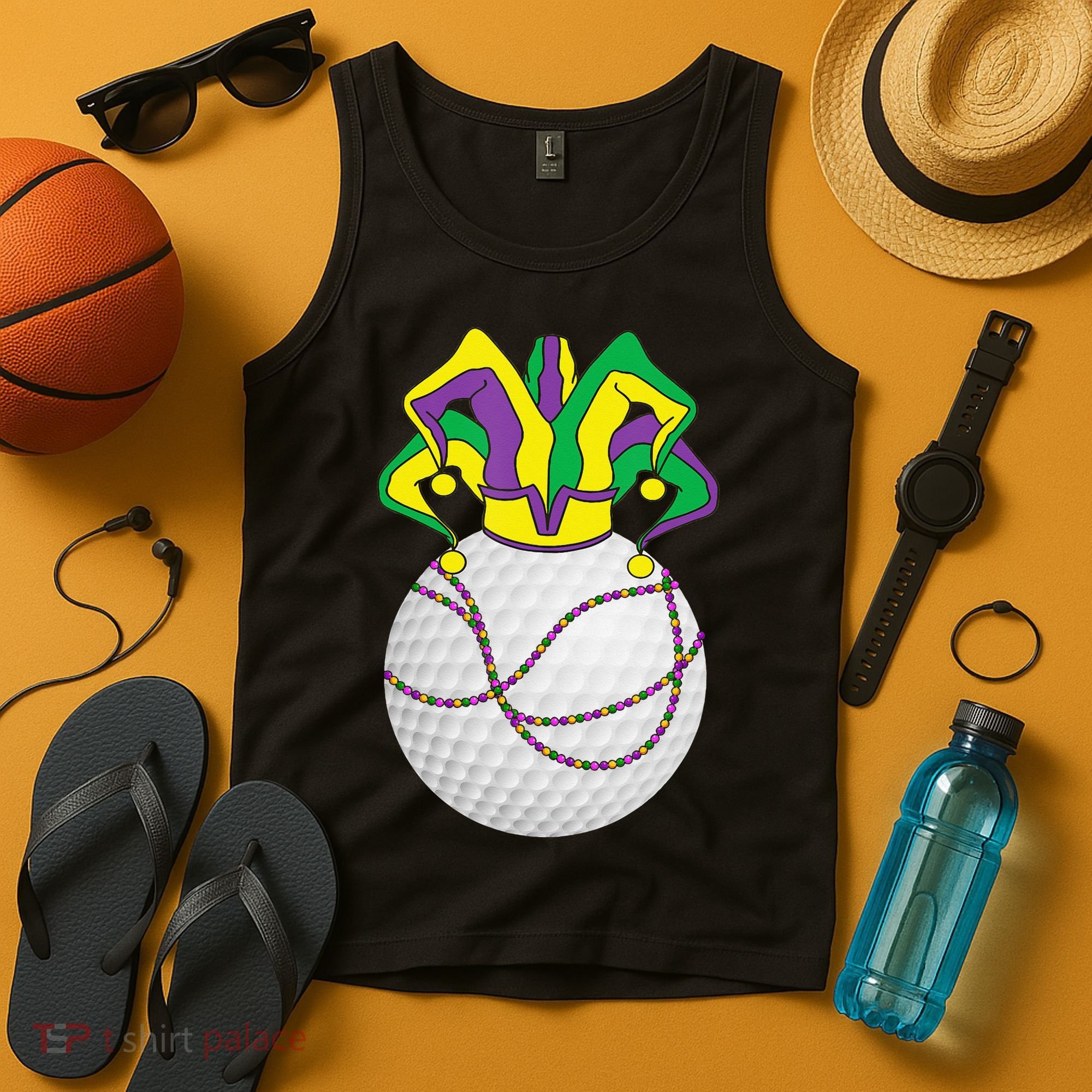 Mardi Gras Golf Jester Hat Funny Festival Party Tank Top