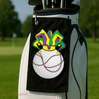 Mardi Gras Golf Jester Hat Funny Festival Party Golf Towel thumb 2
