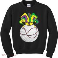 Mardi Gras Golf Jester Hat Funny Festival Party Kids Sweatshirt thumb 0