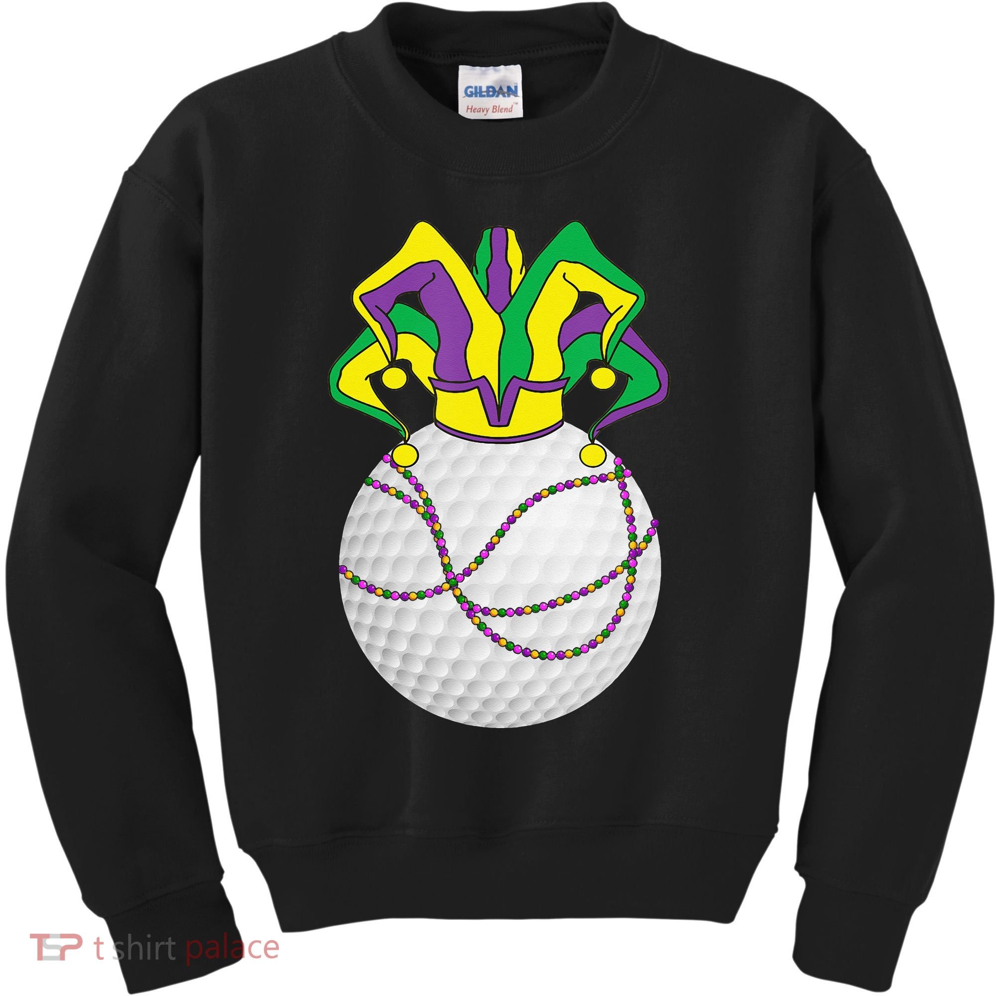 Mardi Gras Golf Jester Hat Funny Festival Party Kids Sweatshirt