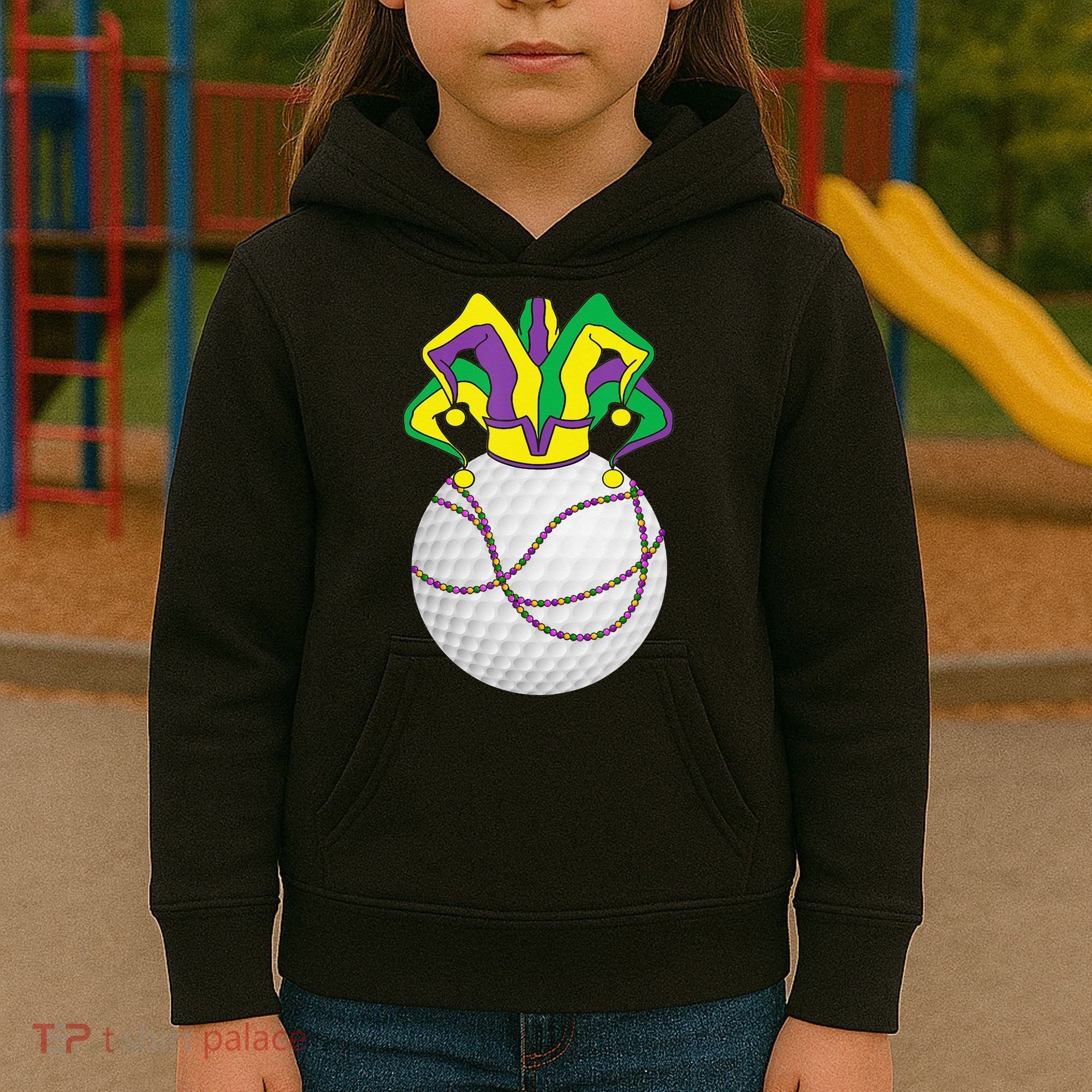 Mardi Gras Golf Jester Hat Funny Festival Party Kids Hoodie