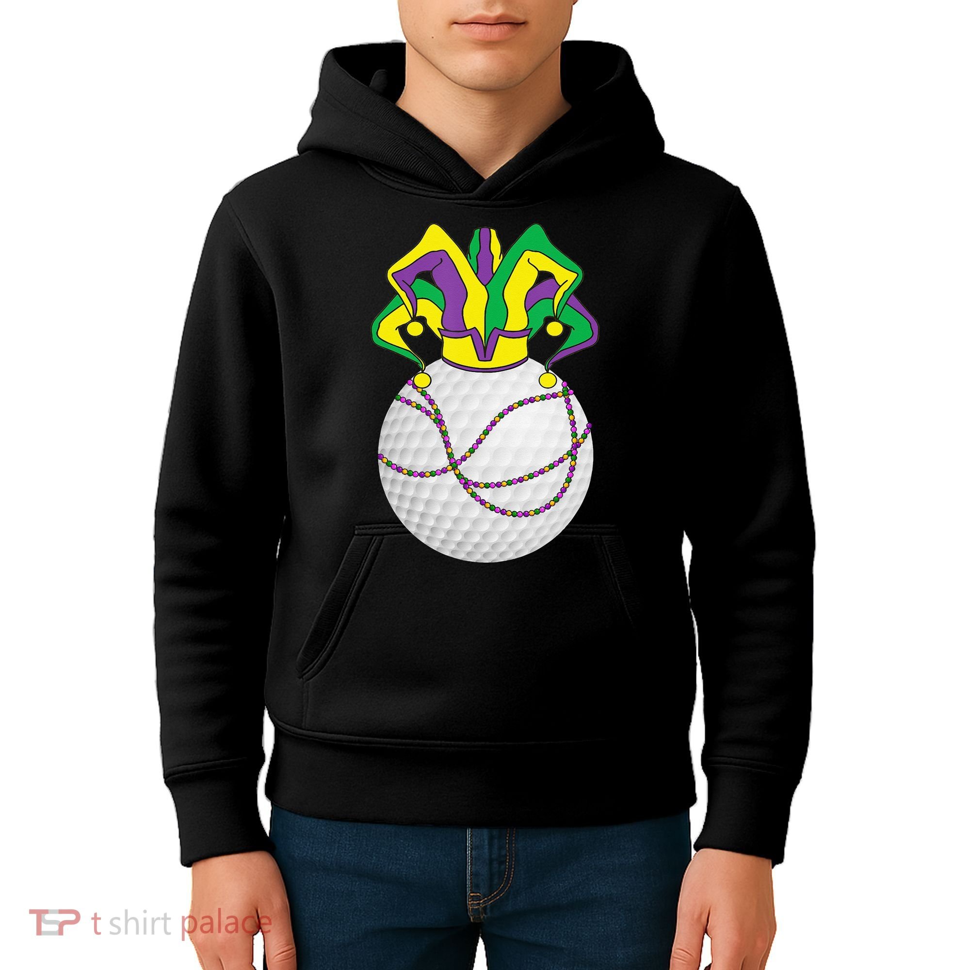 Mardi Gras Golf Jester Hat Funny Festival Party Kids Hoodie